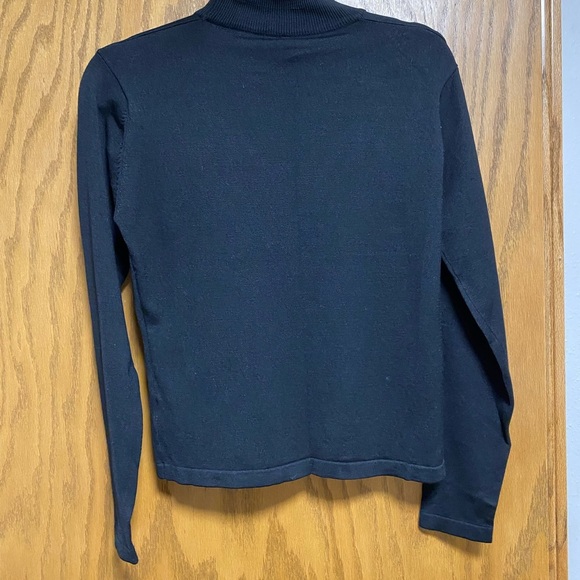 VTG Womens ISDA & Co Silk Blend Black Faux Turtleneck Sweater  - SIZE L -EUC - Picture 4 of 9